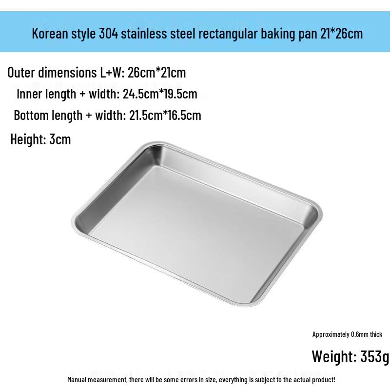 304 Stainless Steel Rectangular Grill and Baking Pan Set with Oil Draining Rack