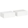 Set of 2 Wall-Mounted Nightstands, Sliding Drawer, 40x30x15 cm, White