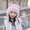 Toddler Bear Ear Knitted Hat Warm Winter Protective Headgear For Kids