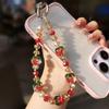 Advanced Luminous Crystal Persimmon Phone Chain Bag Key Pendant Hanging Rope Handheld Wrist Short Chain