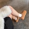 Zhou Dongyu of the same style~ Ziyanjia wool integrated warm thick-soled snow boots women's 2024 winter new short cotton shoes