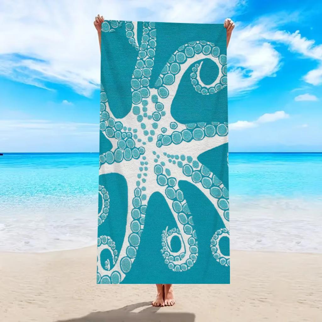 Sea Element Beach Towel, Quick Dry Absorbent Multifunctional Swimming Sports Towel for Travel Camping Summer Vacation