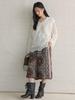Elegant 3D Embroidered Lace V-Neck Double-Layer See-Through Top for Women