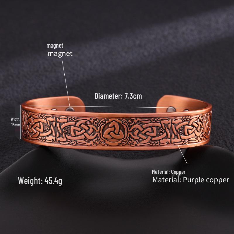 Purple Copper Magnet Bracelet - Adjustable Pure Copper Hand Jewelry