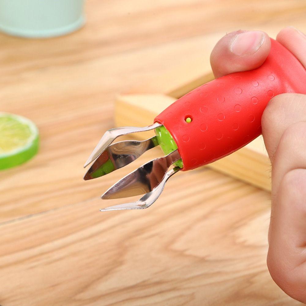 Creative Design Stem Removal Device Stainless Steel Fruit Stem Remover Strawberry Huller Food Prep