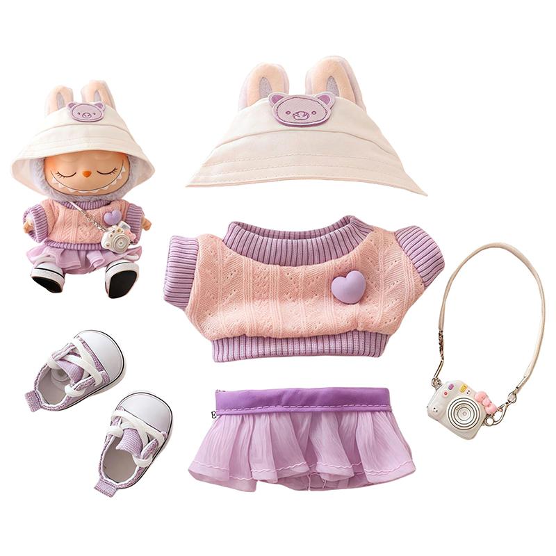 5 Pieces Clothes For Labubu Dolls Accessories Stylish Kawaii Outfit Set Suitable For 15Cm 17Cm Labubu Doll Doll Clothing Set