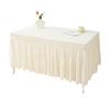 French Style Seersucker Table Cloth with Skirt Stretch Rectangular Anti-Dust Dining Table Cover Removable Washable Home Decor