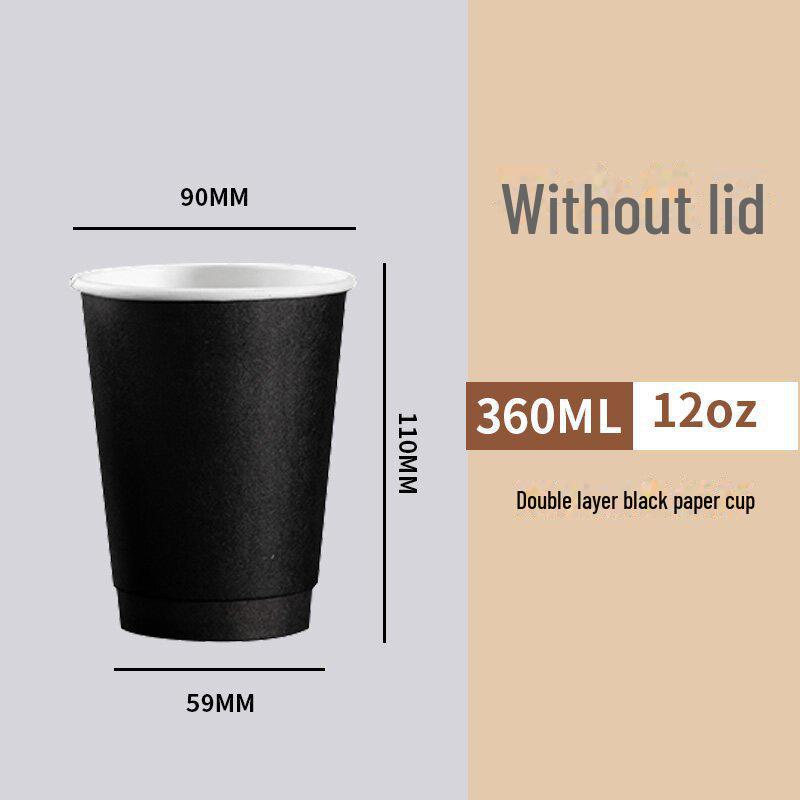 360ml Double-Layer White/Kraft Paper Cup for Hot Coffee & Milk Tea - Disposable 12oz Eco-Friendly Takeaway Cup