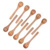 10pcs Wooden Spoon Children s Tableware Mini Round Seasoning Spoon with Long Handle for Kitchen5.1x1.2in