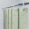 Green White Striped Shower Curtain For Bathroom Decor Waterproof Shower Caddies
