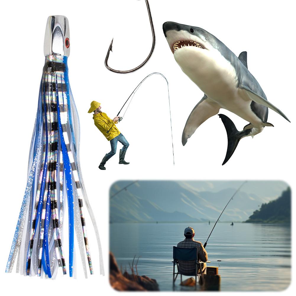 Octopus Skirt Bait Silicone Fishing Lure 3D Eyes Fishing Marlin Tuna Trolling Lure Artificial Bait for Sea Fishing