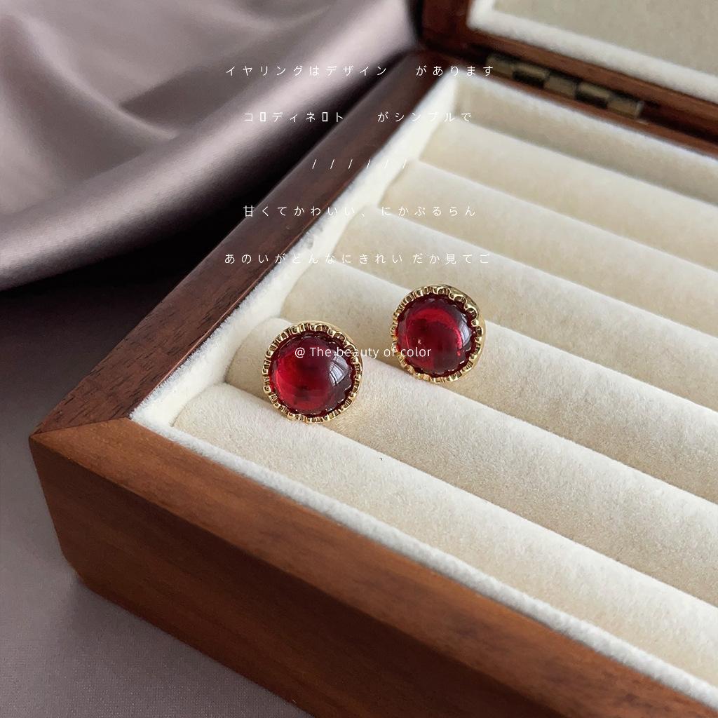 Французские бордовые посеребренные пусеты серьги для commuters серьги серьги