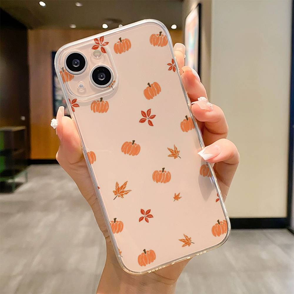 Autumn Leaves Pumpkin  Phone Case For iPhone 17 16e 16 15 14 13 12 11mini Pro Max X XR XSMAX 8 7 Air Plus Soft Cover