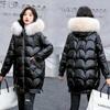 Women Winter Jacket Parkas Fashion Fur Collar Hooded Thick Warm Parkas Casual Female Long Snow Wear Coat Outwear