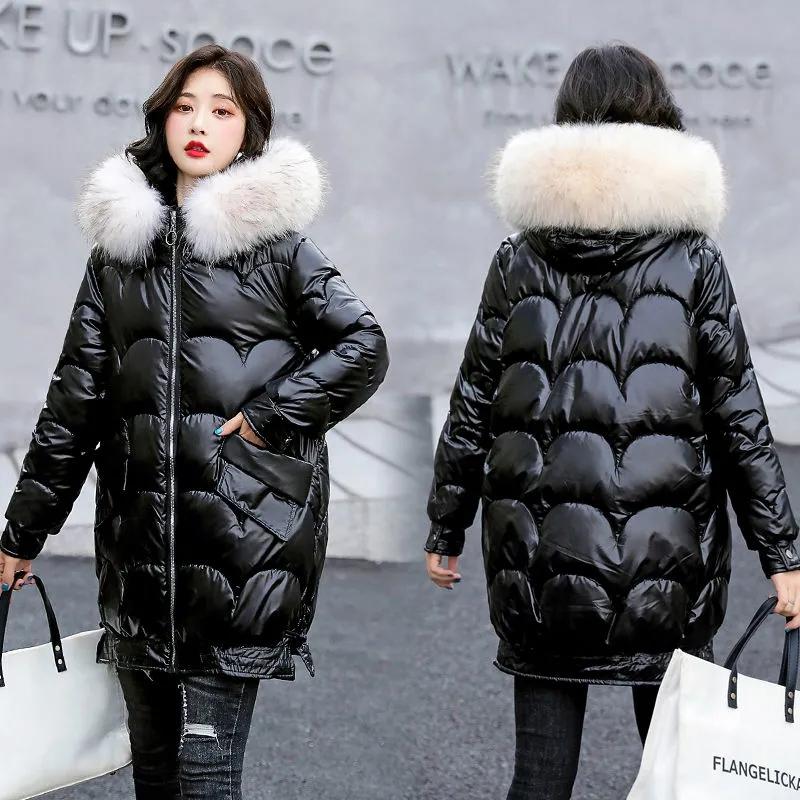 Women Winter Jacket Parkas Fashion Fur Collar Hooded Thick Warm Parkas Casual Female Long Snow Wear Coat Outwear