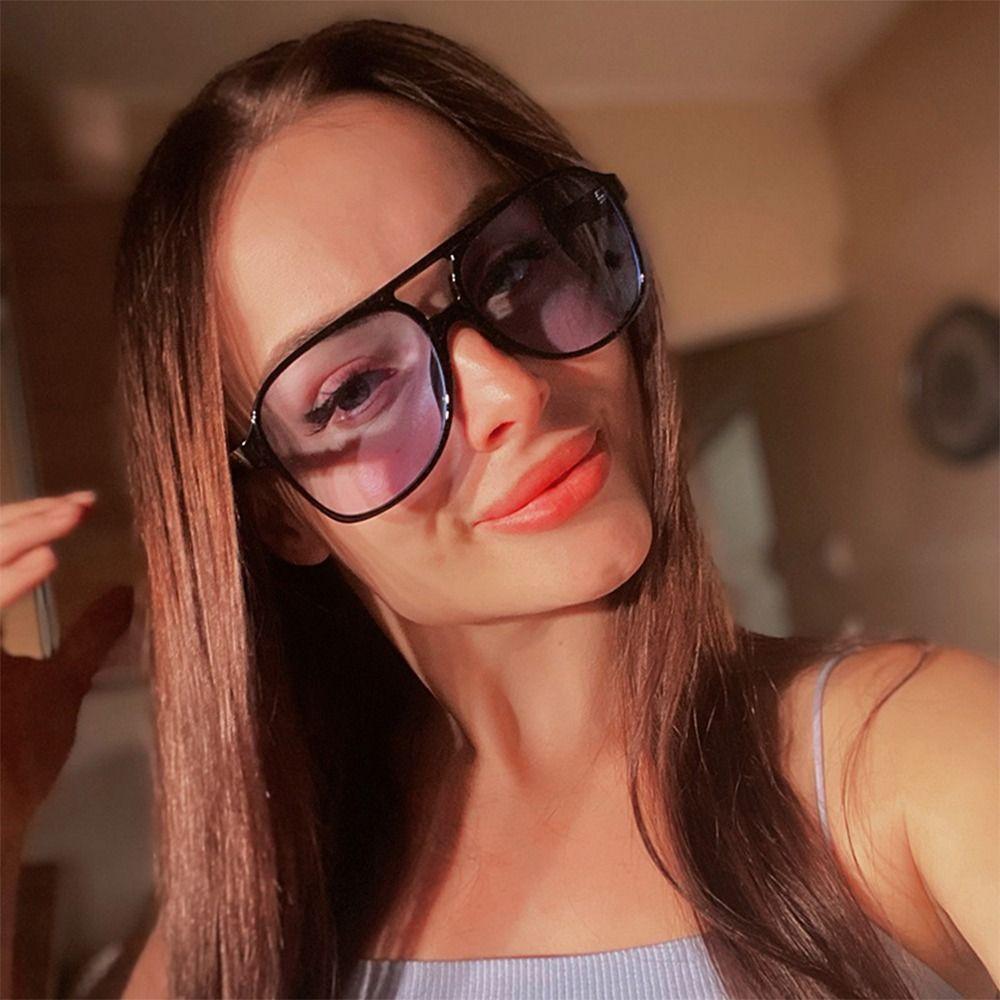 Retro Übergroße Piloten-Sonnenbrille mit Doppelsteg UV400-Schutz Klassische 70er Sonnenbrille Gelbe Fahrbrille für Damen & Herren