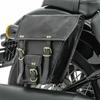Combo Black Leather Motorcycle Two Saddle Bag Swing Arm Luggage Free Tool Pouch