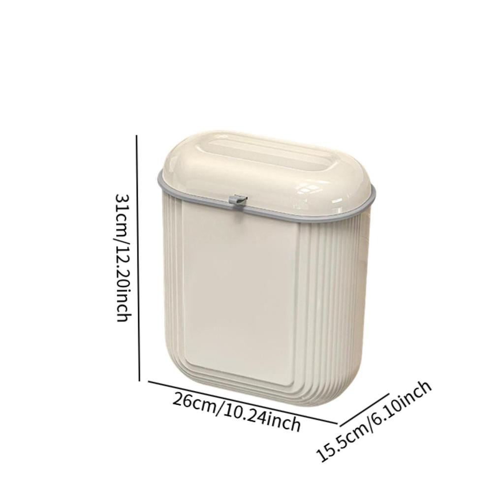 Hanging Trash Can with Lid Stylish Space Saving Garbage Container Waste Basket Bin Kitchen Compost Bin for Cupboard Counter Top