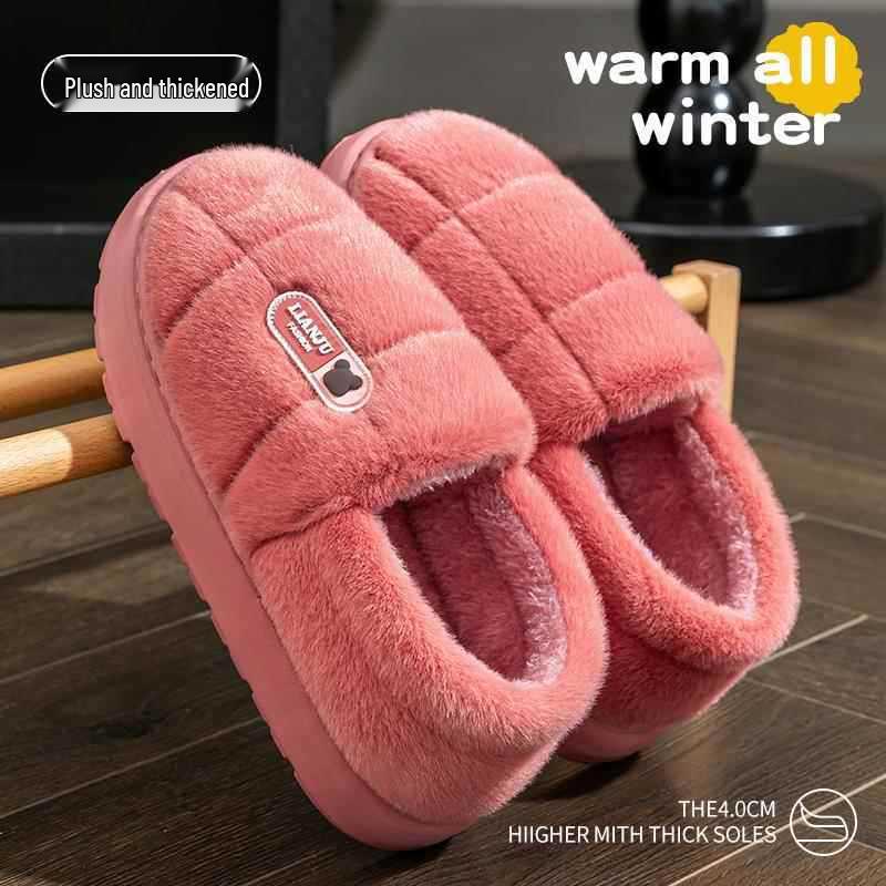 Men's & Women's Extra Large Warm Non-Slip Cotton Slippers, Size 50, Thick-Soled, Back-Heel Design.
