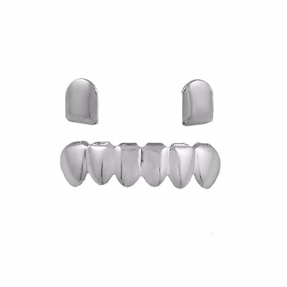 Ensemble de décorations de dents Cosplay Halloween Couvre-dents Brillants Accessoires Hip Hop Polyvalents Tendance pour Hommes Creux