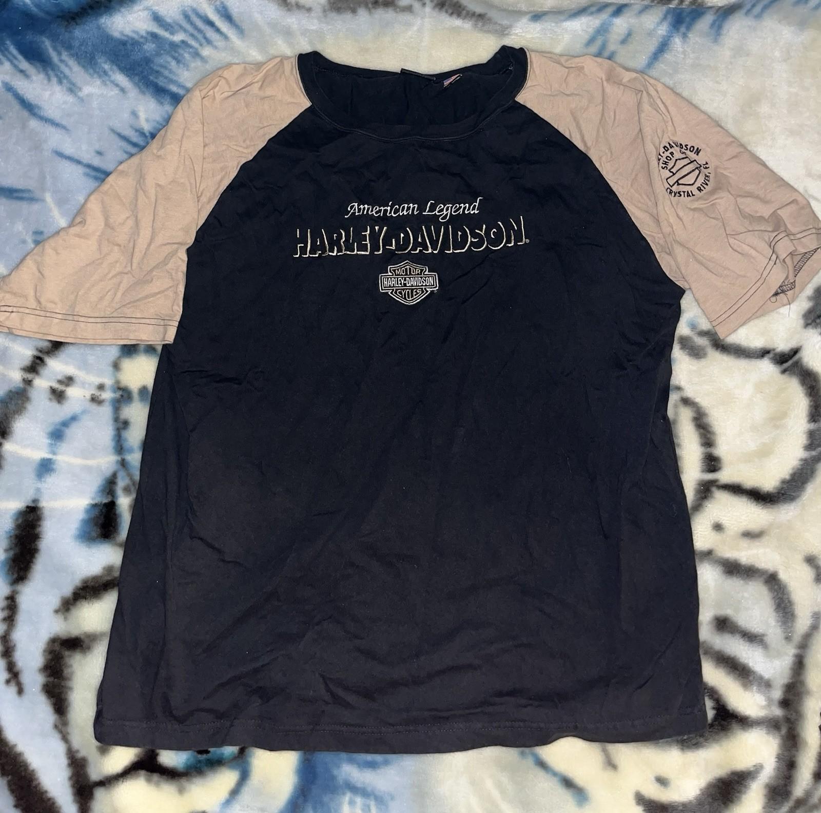 Rare Vintage HARLEY DAVIDSON American Legend Spell Out T Shirt 90s Biker USA XL
