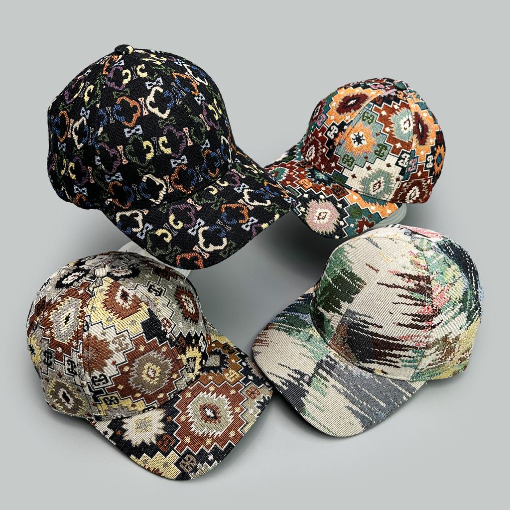 Ethnic Style Retro Pattern Baseball Cap Men'S And Women'S Sunshade Hard Top Casual Personality Versatile Cap