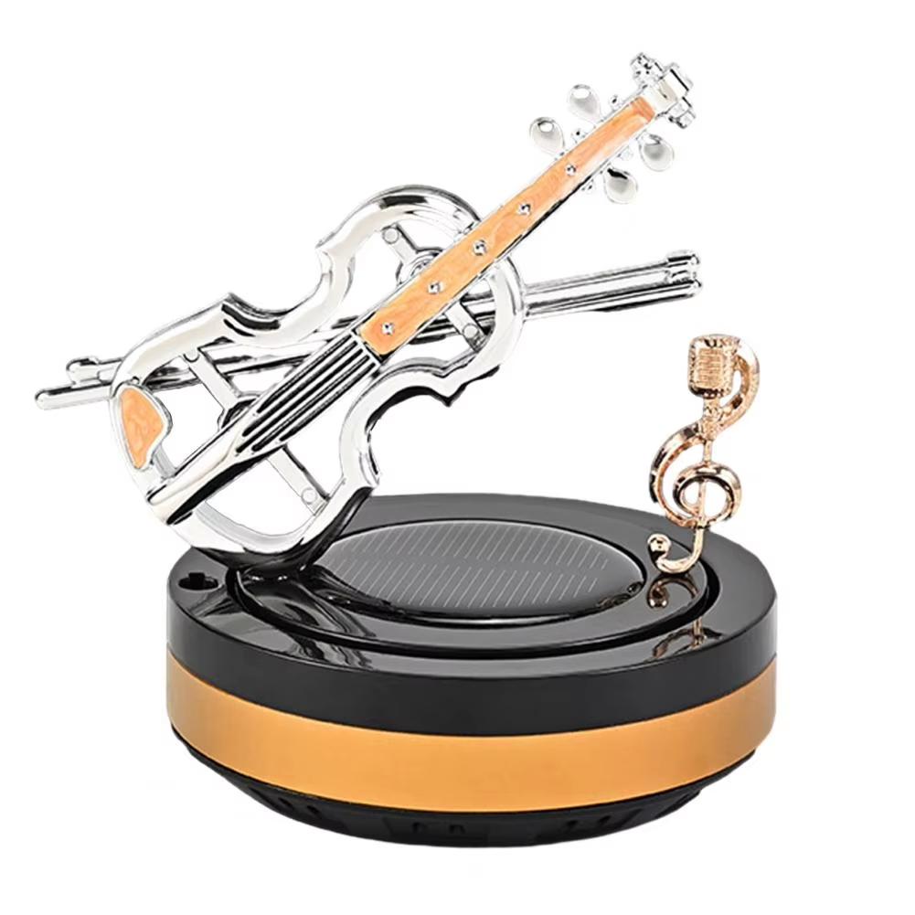 Solar Energy Car Diffuser with Automatic Rotating Fan and Wood Chip for Long Lasting Aroma and Formaldehyde Removal жёлтый