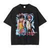 Lain Vintage Washed Graphic T-Shirts forand Wo Short Sleeve Oversized Unisex Fashionable High Quality Cotton Transparent199