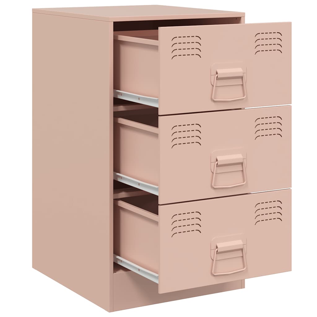 Pink Nightstand 34.5 X 39 X 62 Cm Steel