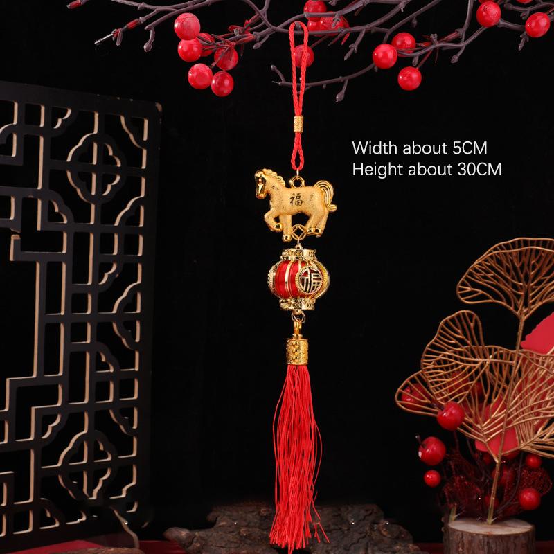 1/10 Pcs 2026 Year Of The Horse Wall Hanging Car Ornament Chinese New Year 3D Horse Lantern Red Gold Pendant Lucky Decor Gifts