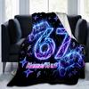 1PC Custom Name Energetic Neon Celebration Flannel Blanket Versatile,all-season Throw Suitable for the Living Room,bedroom,camping,travel,and Gift