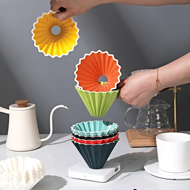 Dopamine Origami Filter Cup Ceramic Coffee Filter Cup Hand Brewed Coffee Pot Filter Drip Filter Pot Hand Brewed Coffee Pot Cover