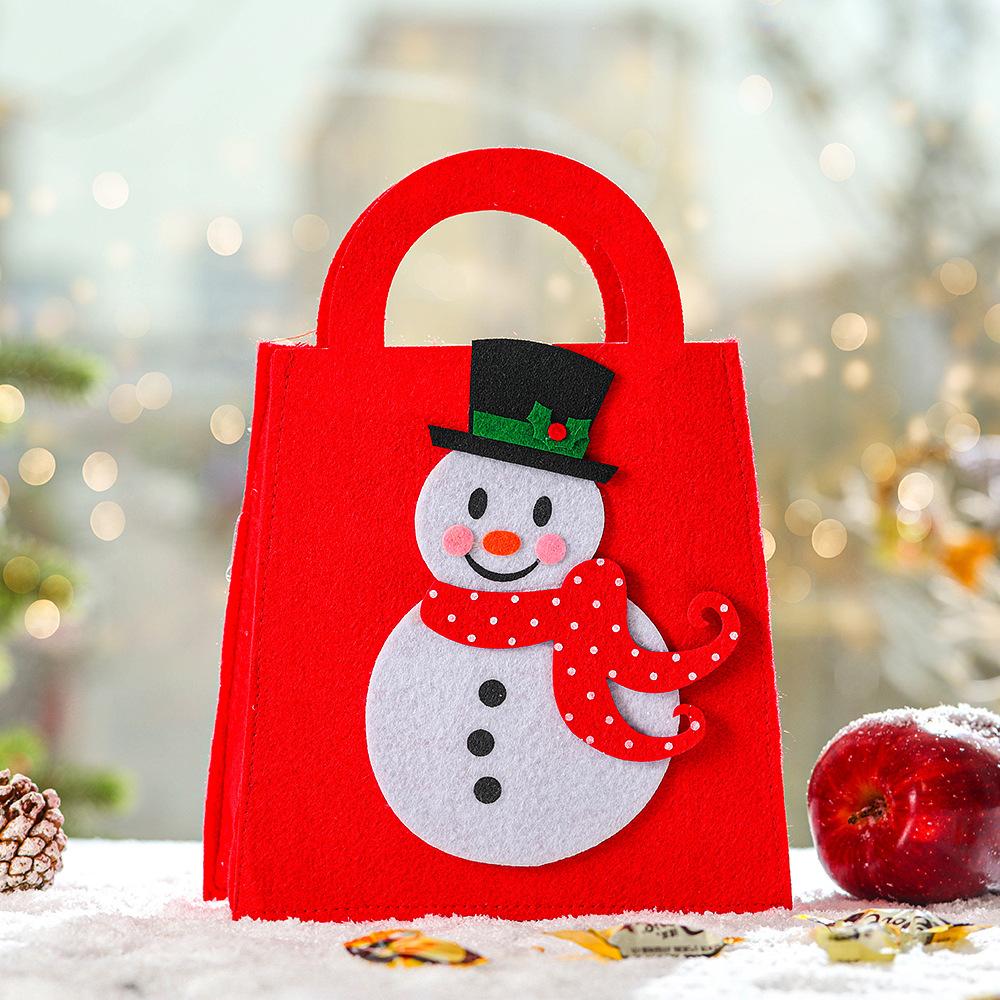 Christmas Bag Reusable Candy Tote Bag Christmas Tote Tote Mini Felt Bag For New Year Kids Present Home Decorations Gift