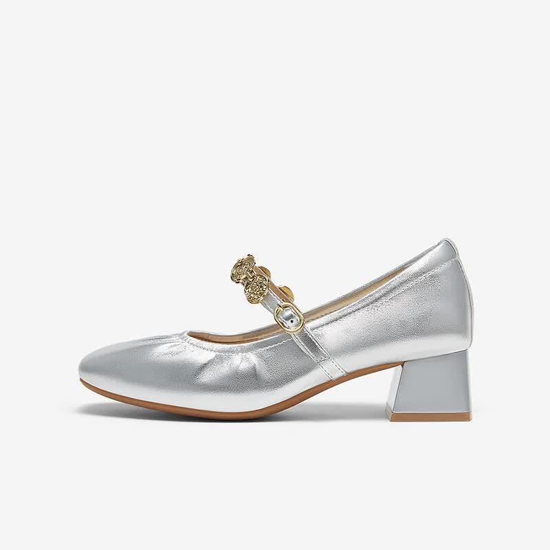Besto Retro Mary Jane Chunky Heel Pumps A1622AQ5 37