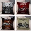 Super Soft Plush Cushion Cover 45x45cm Cartoon Motorcycle Pillowcase Decor Car Printed Pillow Case for Home Sofa Children Room