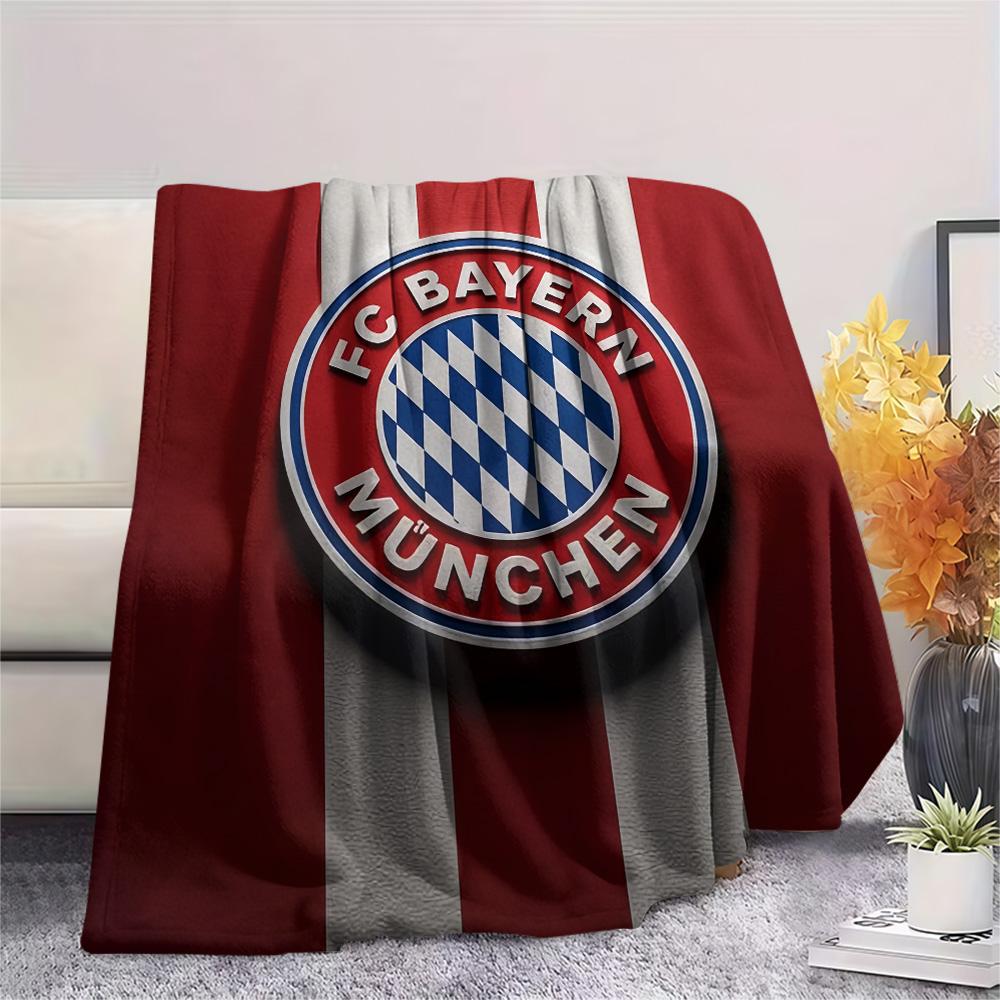 1pz Coperta in Flanella con Stampa FC Bayern Monaco, Alta qualità Confortevole per Tutte le Stagioni, Decorazione per la Casa, Calore e Comfort, Perfetta per Regali di Natale