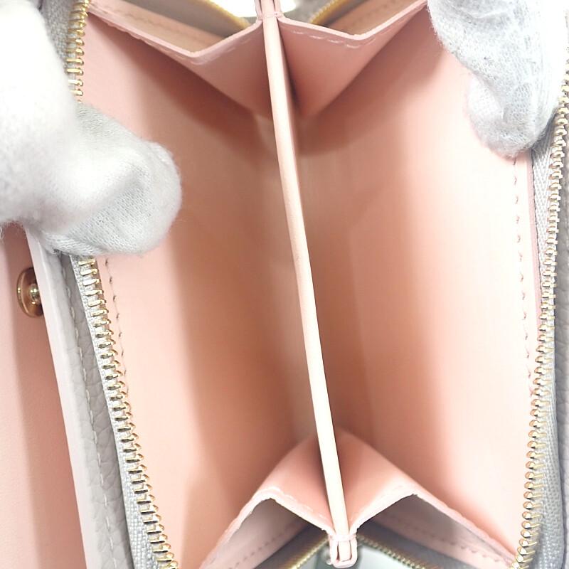 Louis Vuitton M13470 Bifold Wallet Bloom Grey/pink Monogram Mahina Women