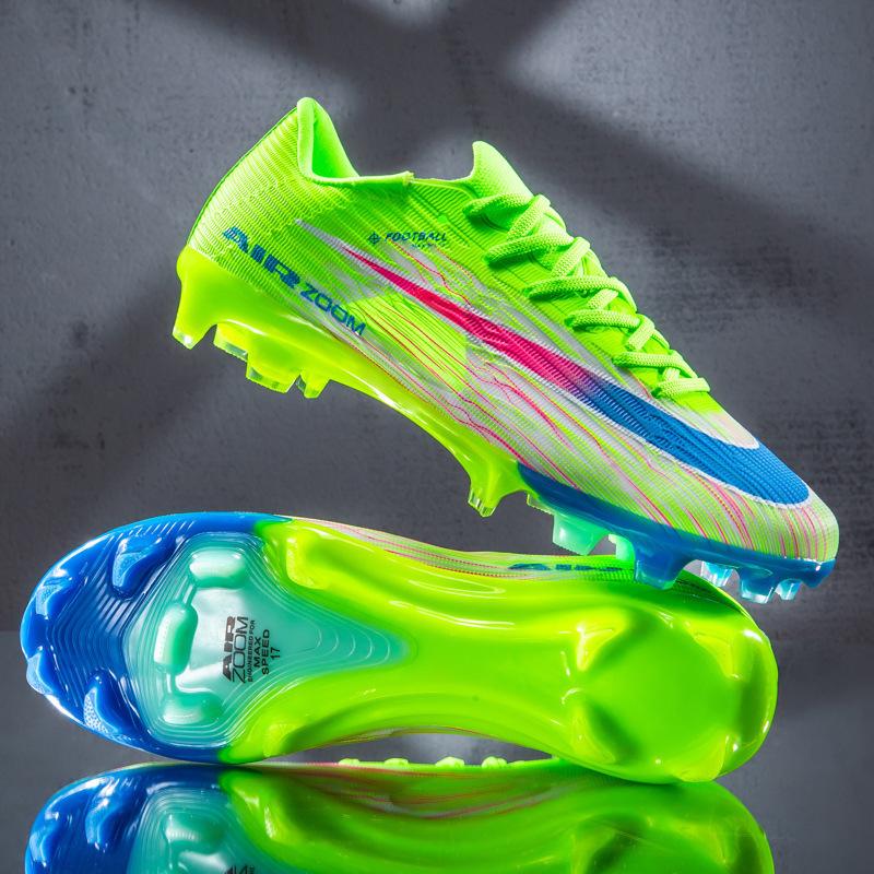 Crampons de Football Synthétique Basse Cheville Flyknit Sans Couture pour Homme avec Crampons Longs