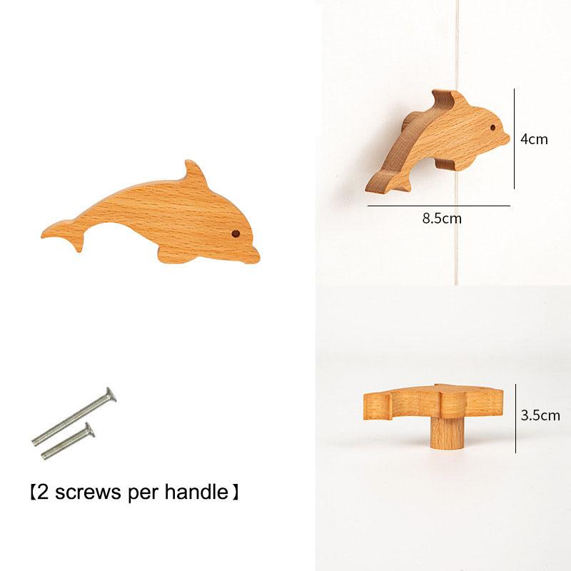 Cabinet Door Handle Children's Room Creative Cute Dinosaur Unique Wooden Animal Drawer Knobs Bedroom Decorative Drawer