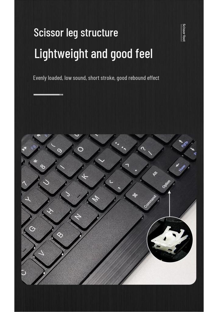 Ergonomic 10-inch 2024 Portable Bluetooth Keyboard & Mouse