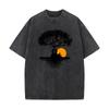 Music Guitar Tops Tees Hip Hop O Neck Leisure Short Sleeve All Cotton Mans Washed T Shirt Printed Washed Tshirts