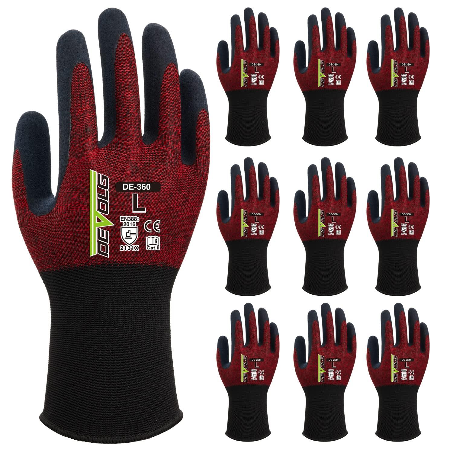 

Weed DEVOLG Work Gloves for Transportation and Warehouse Touchscreen Strong Natural Medium DE-360 Work, Compatible, Grip, Rubber, (10 Pairs)