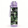 1PC Snowy Pine Tree Winter Forest Art 750ml Color Plastic Sports Water Bottle Leakproof Flip Straw Lid Suitable for Sports Office Home Use