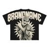 Oversized Cotton Tshirt Vintage Street Portrait Graphic Print Retro 90s Hiphop Urban Streetwear Short Sleeve Tops For Youth