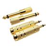 Gold Plate 6.5mm To 3.5mm Mono Adapter Audios Plugs High Fidelitys Sound Zinc Alloy Construction Durability Connectivities