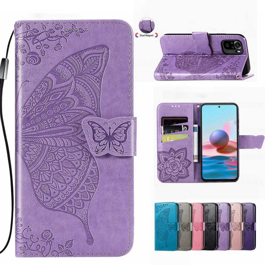 Butterfly Leather Flip Case For Xiaomi Redmi Note 11 12 Poco M6 Pro 5G X8 M8 F8 17 Ultra C75 X6 F6 C65 13T 14T 11T 13 Lite 14C A2 A3 13C Wallet Cover