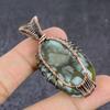 Natural Copper Larimar Handmade Copper Wire Wrap Tree Of Life Pendant 2.17" n0m20