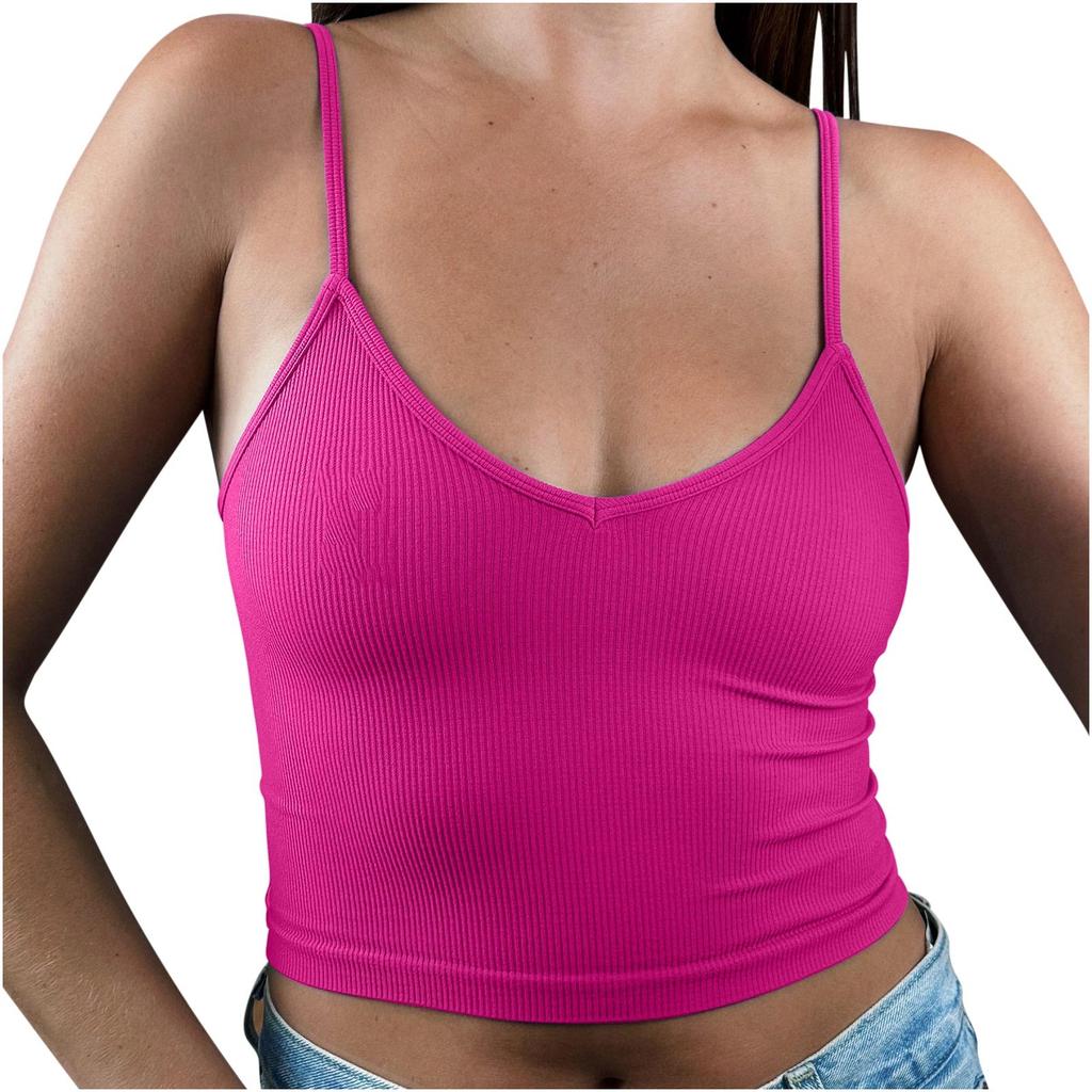 Fashionable Inner Wear Thin Bottoming Shirt Summer Threaded Navel Exposed Slim Fit Women's Small Camisole