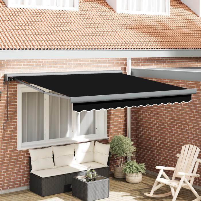 Auvent rétractable automatique vidaXL noir 300x250 cm 3330048