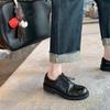 Washed horse leather~ Genuine leather retro British lace-up small leather shoes women's autumn and winter new Derby loafers thick heel single shoes